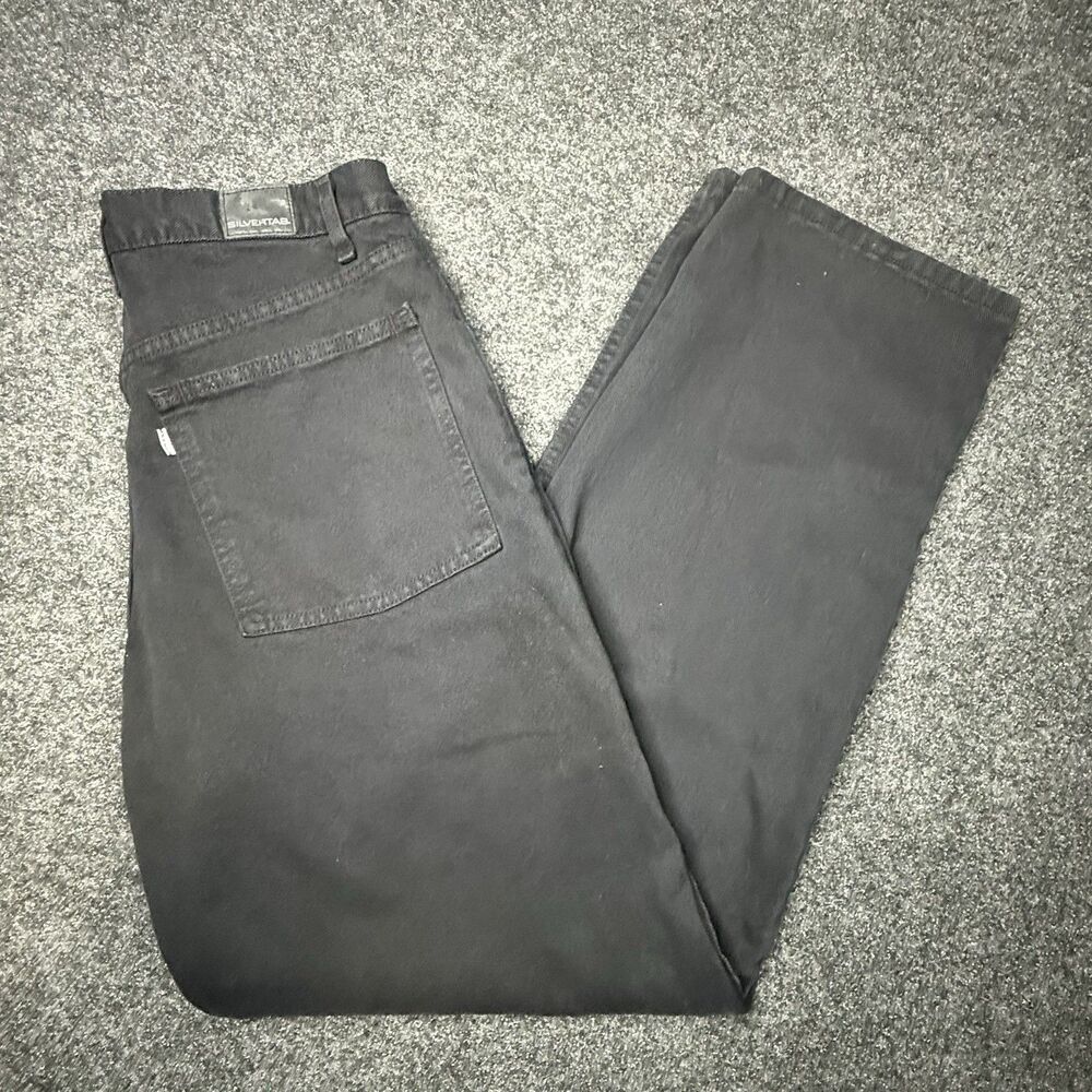 VTG Y2K Levis Silvertab Baggy Jeans Men’s 34x36 Black 100% Cotton Batwing